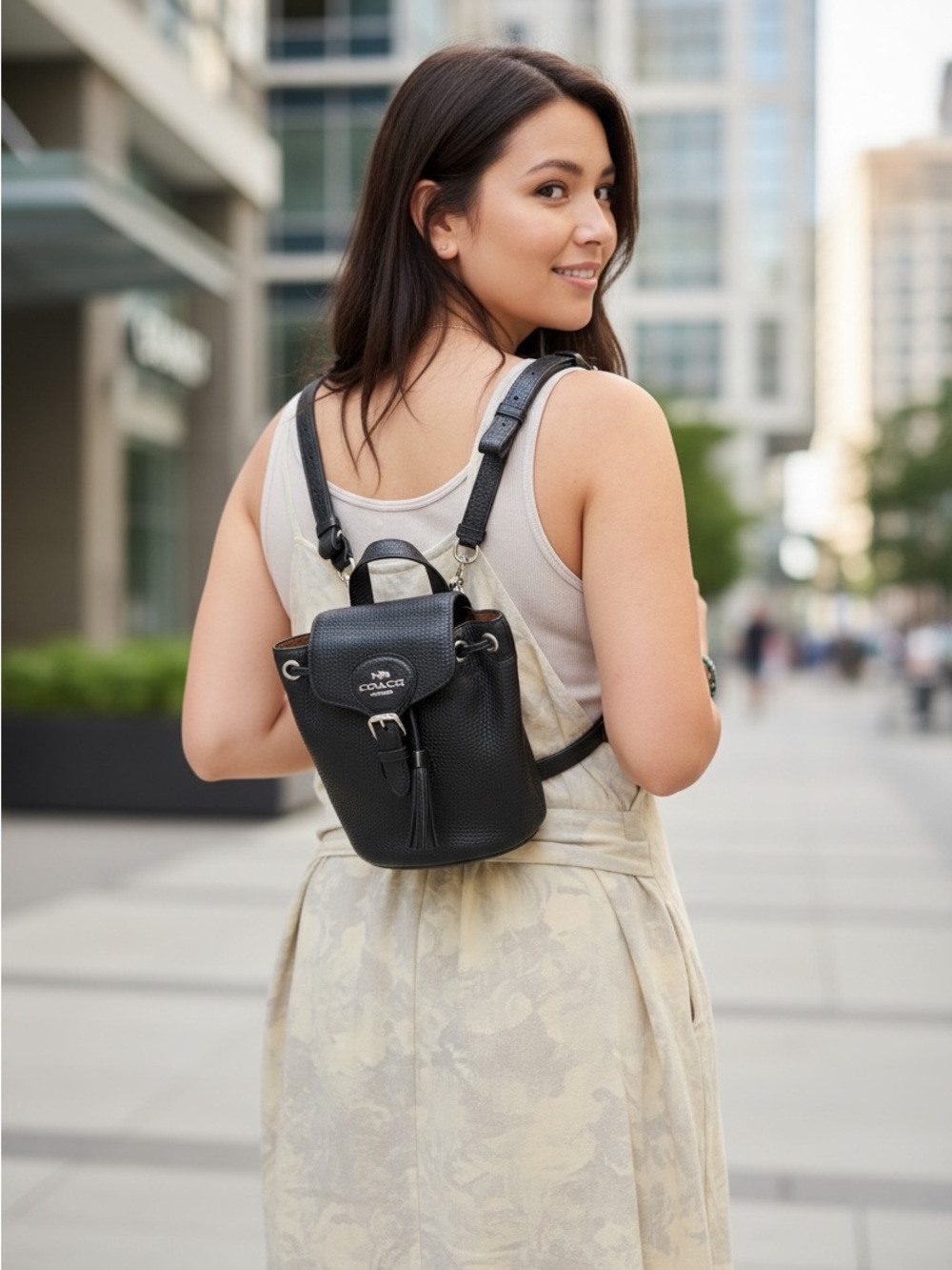 Coach Amelia Convertible 3-Way Backpack Crossbody Shoulder Bag Black CL408 - Picture 6 of 9